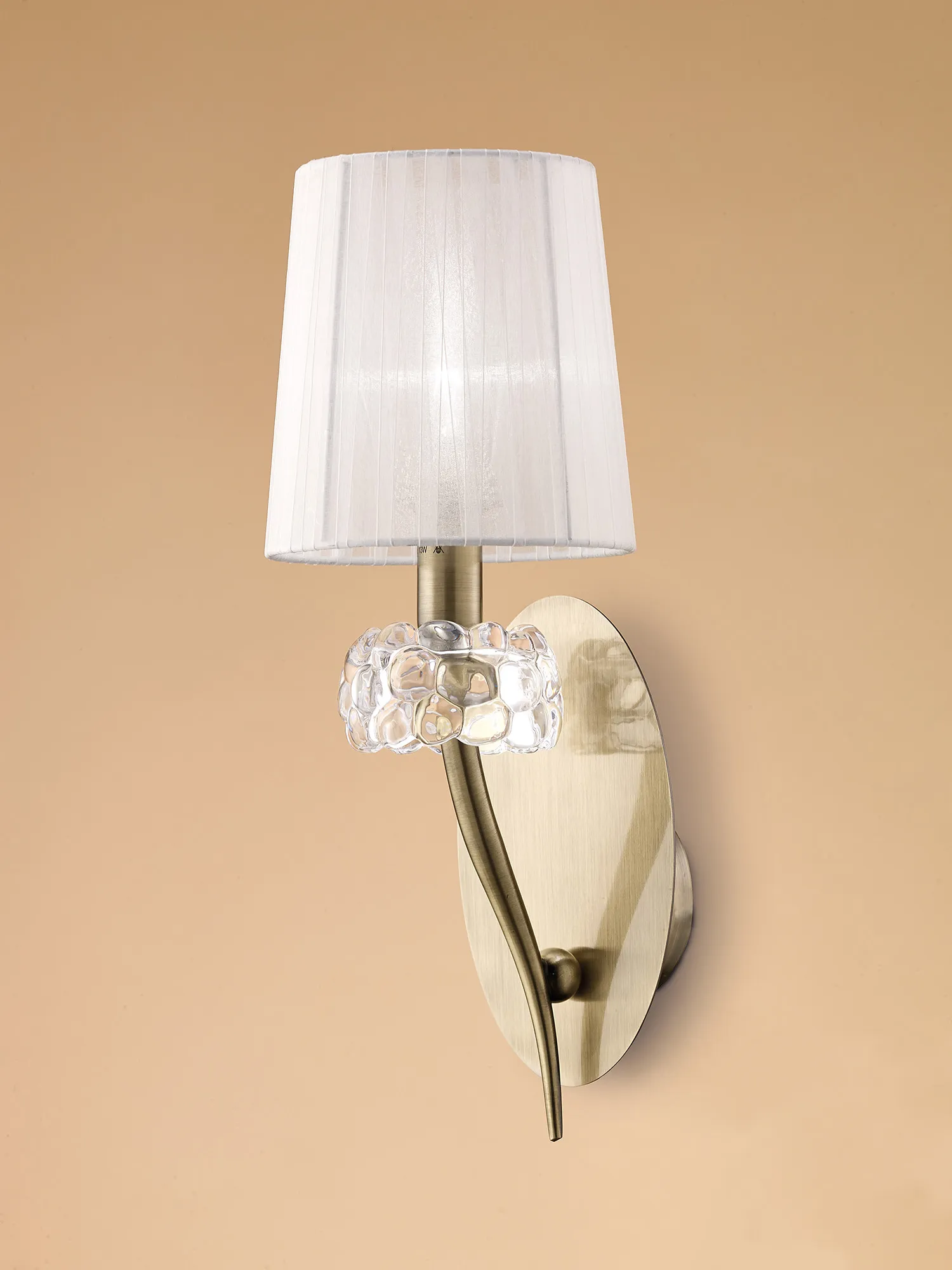 Loewe Antique Brass-White Wall Lights Mantra Armed Wall Lights